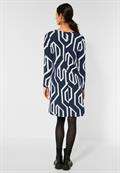 Kleid mit grafischem Print deep blue