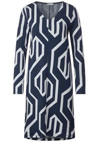 Kleid mit grafischem Print deep blue