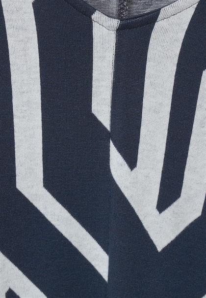 Kleid mit grafischem Print deep blue