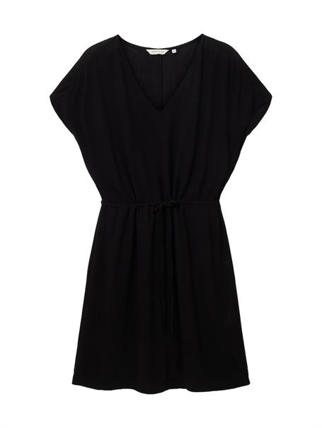 Kleid mit Kordelzug deep black