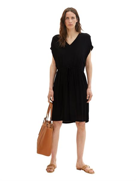 Kleid mit Kordelzug deep black