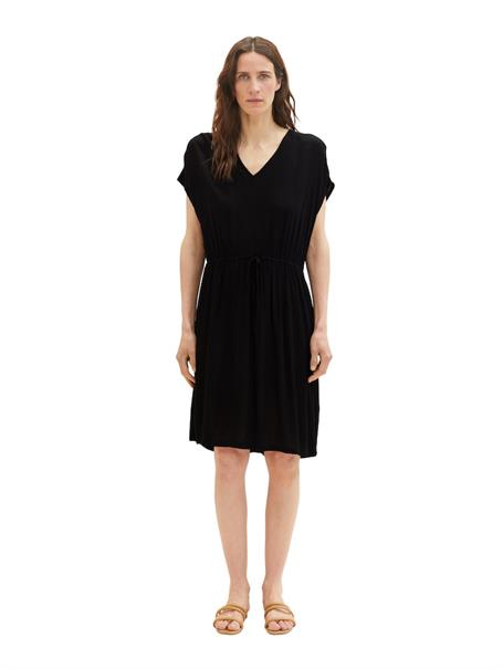 Kleid mit Kordelzug deep black