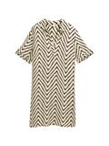 Kleid mit Leinenanteil natural zig zag design
