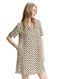 Kleid mit Leinenanteil natural zig zag design