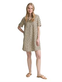 Kleid mit Leinenanteil natural zig zag design