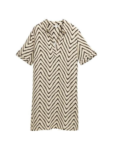 Kleid mit Leinenanteil natural zig zag design