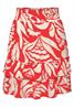 Knielanger Rock mit floralem Muster chili red