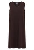 Knielanges Jerseykleid mit V-Neck brown cacao