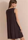Knielanges Jerseykleid mit V-Neck brown cacao