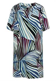Knielanges Kleid mit grafischem Muster palm breeze green