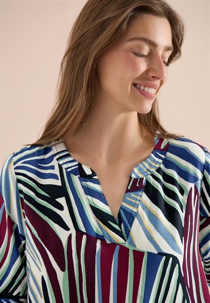 Knielanges Kleid mit grafischem Muster palm breeze green