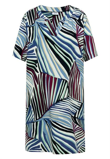 Knielanges Kleid mit grafischem Muster palm breeze green