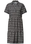 Knielanges Kleid mit Kurzarm und Print clay sand
