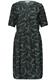 Knielanges Kleid mit Split Neck und Print deep bound green