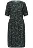 Knielanges Kleid mit Split Neck und Print deep bound green