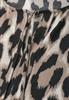 Knielanges Kleid mit Split Neck und Print timeless beige