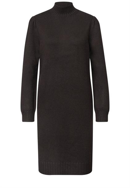 Knielanges Strickkleid mit Turtle Neck black coffee mel.