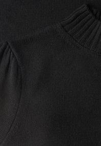 Knielanges Strickkleid mit Turtle Neck black