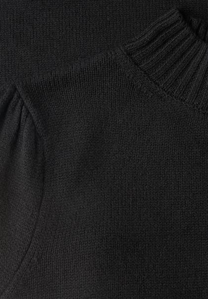 Knielanges Strickkleid mit Turtle Neck black