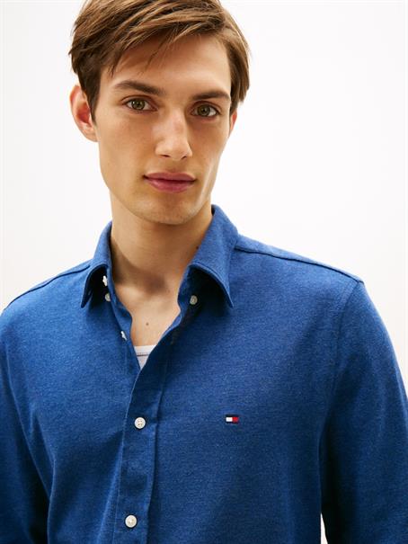 KNIT PIQUE FEATHERWEIGHT SHIRT indigo heather