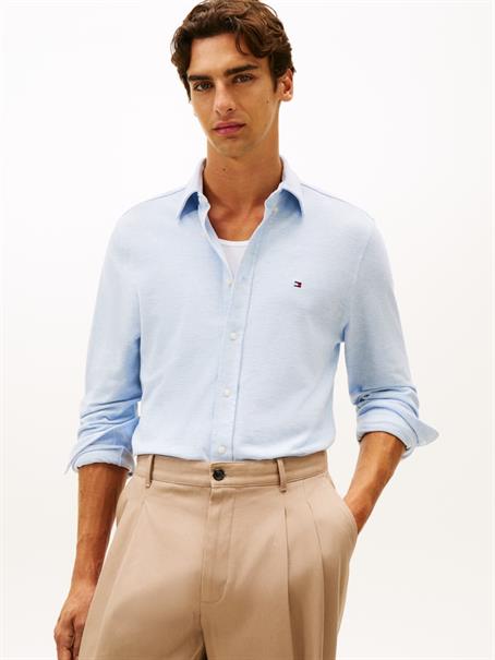 KNIT PIQUE FEATHERWEIGHT SHIRT light blue heather