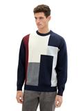 knitted multi color block