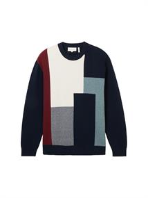 knitted multi color block