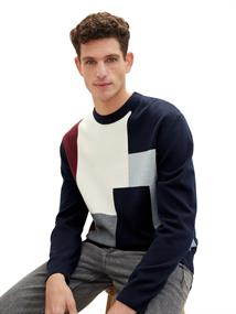 knitted multi color block
