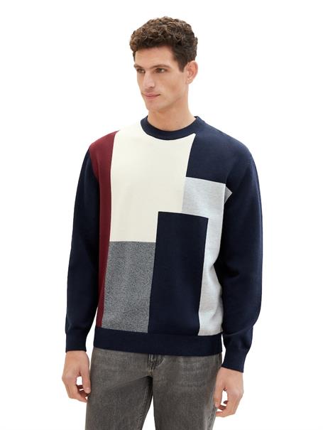 knitted multi color block