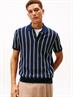 KNITTED VERTICAL STRIPE SS POLO dark night navy
