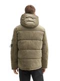 Kord Pufferjacke mit Kapuze jungle soil green corduroy