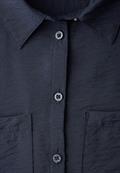 Kurzarm Bluse mit Elastiksaum shadowed navy