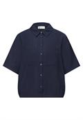Kurzarm Bluse mit Elastiksaum shadowed navy