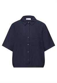 Kurzarm Bluse mit Elastiksaum shadowed navy