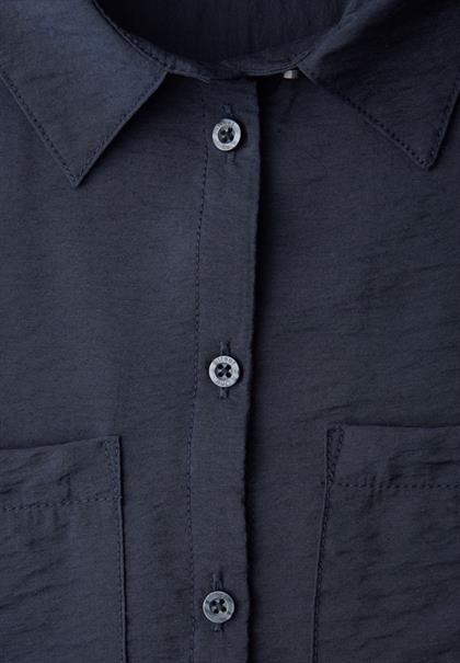 Kurzarm Bluse mit Elastiksaum shadowed navy