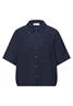 Kurzarm Bluse mit Elastiksaum shadowed navy