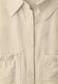 Kurzarm Bluse mit Elastiksaum smoke beige