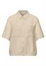 Kurzarm Bluse mit Elastiksaum smoke beige
