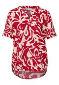 Kurzarm Bluse mit floralem Muster salsa red