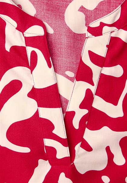 Kurzarm Bluse mit floralem Muster salsa red