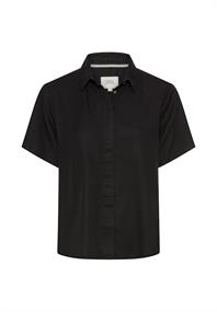 Kurzarm Bluse mit Kentkragen caviar
