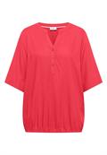 Kurzarm Bluse mit Split Neck coral