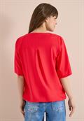 Kurzarm Bluse mit Split Neck glazed apple red