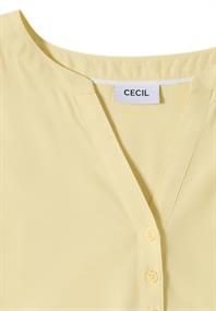 Kurzarm Bluse mit Split Neck light buttermilk yellow