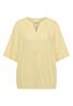 Kurzarm Bluse mit Split Neck light buttermilk yellow