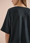Kurzarm Bluse mit Split Neck palm breeze green
