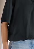 Kurzarm Bluse mit Split Neck palm breeze green
