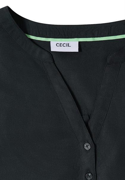 Kurzarm Bluse mit Split Neck palm breeze green