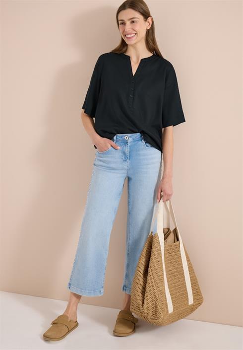 kurzarm-bluse-mit-split-neck-palm-breeze-green