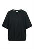 Kurzarm Bluse mit Split Neck palm breeze green